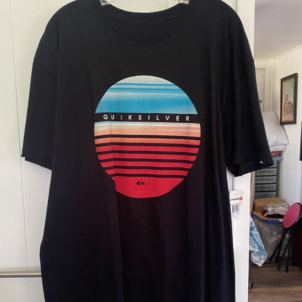 NWT Quicksilver Black with Logo XL Short Sleeve Shirt